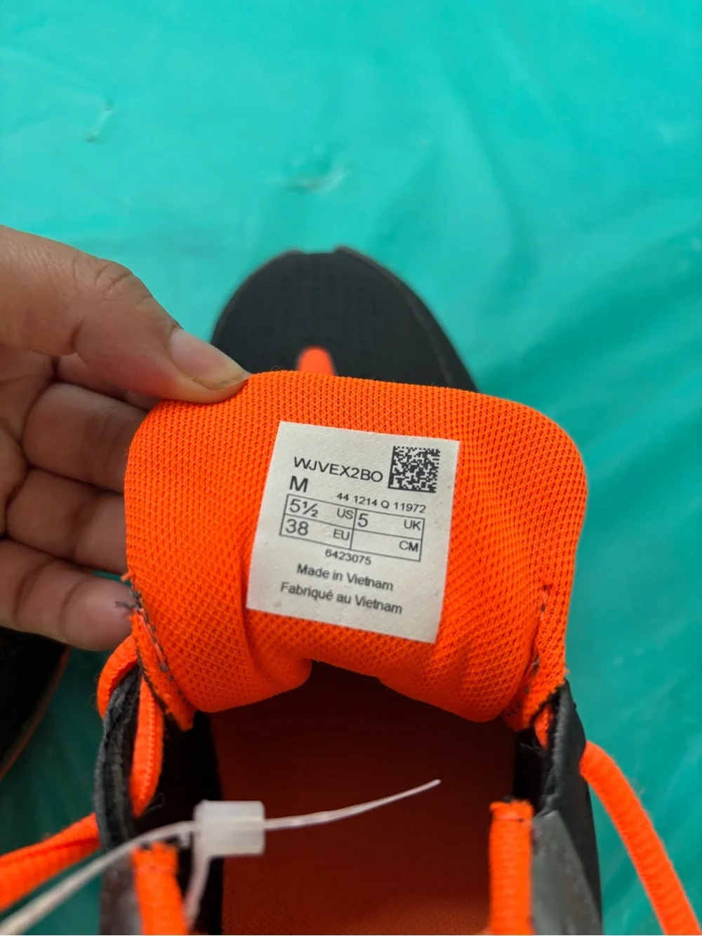 Kids' Black and Orange Lace-Up Sneakers